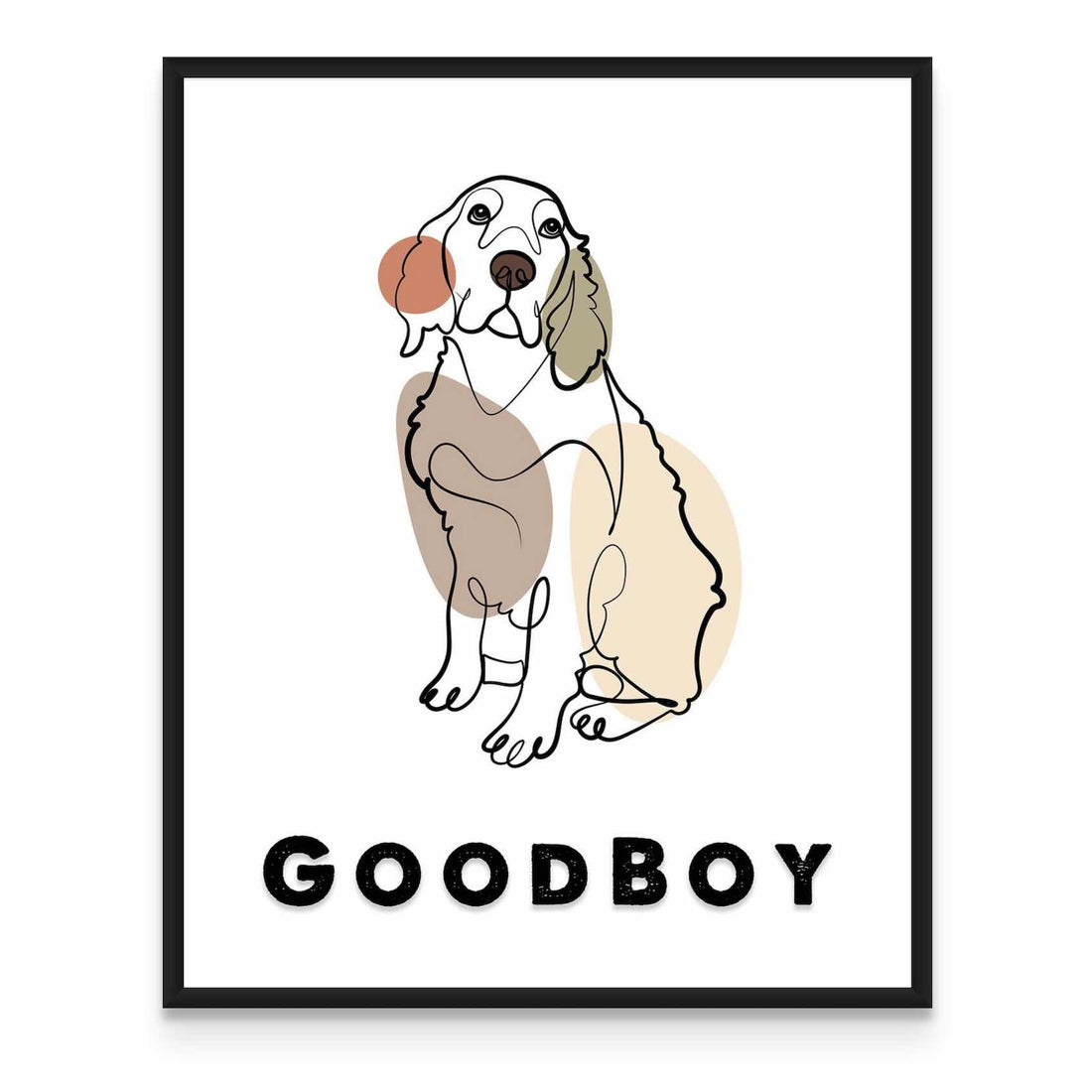 a picture of a dog with the words goodbye on it