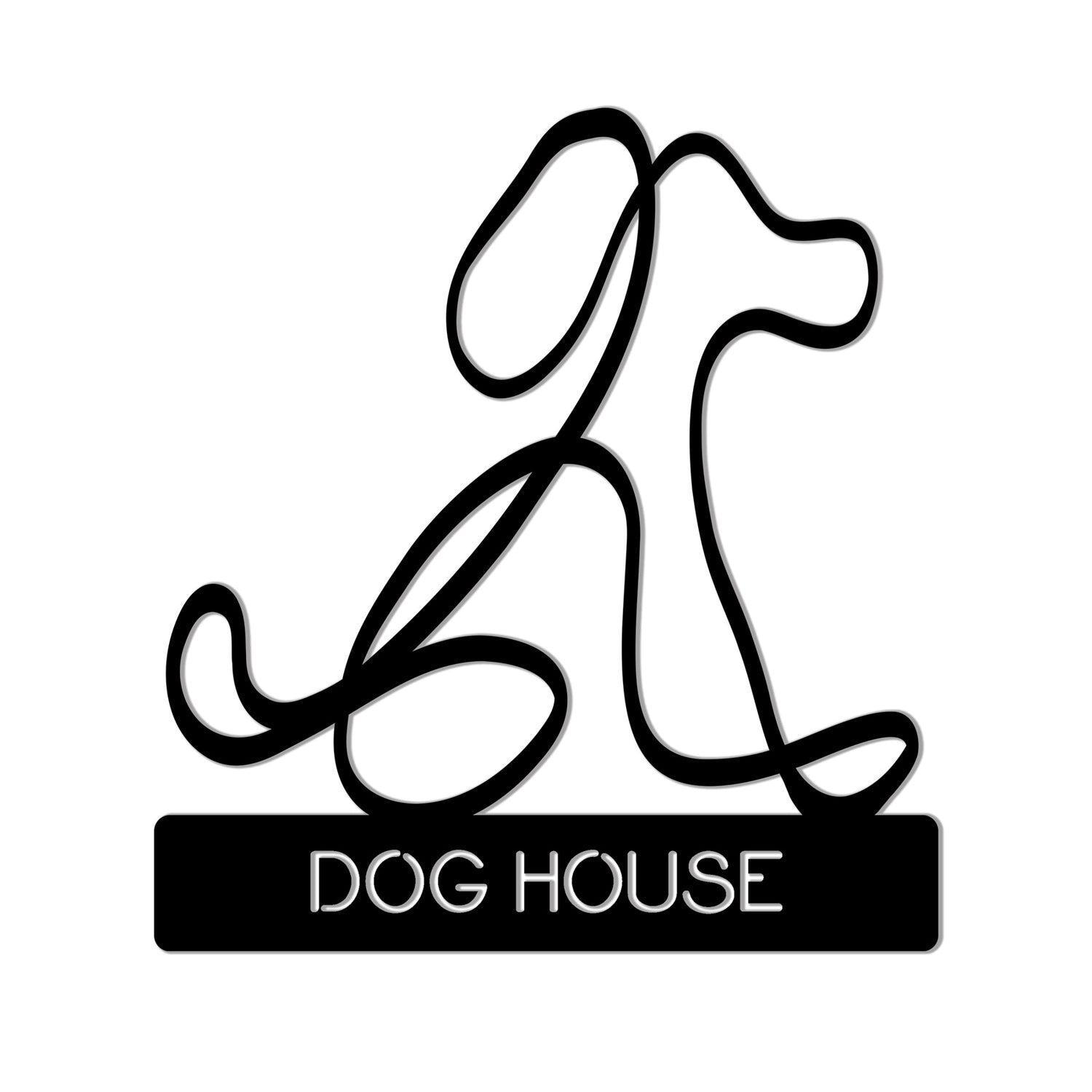 a black and white logo of a dog house