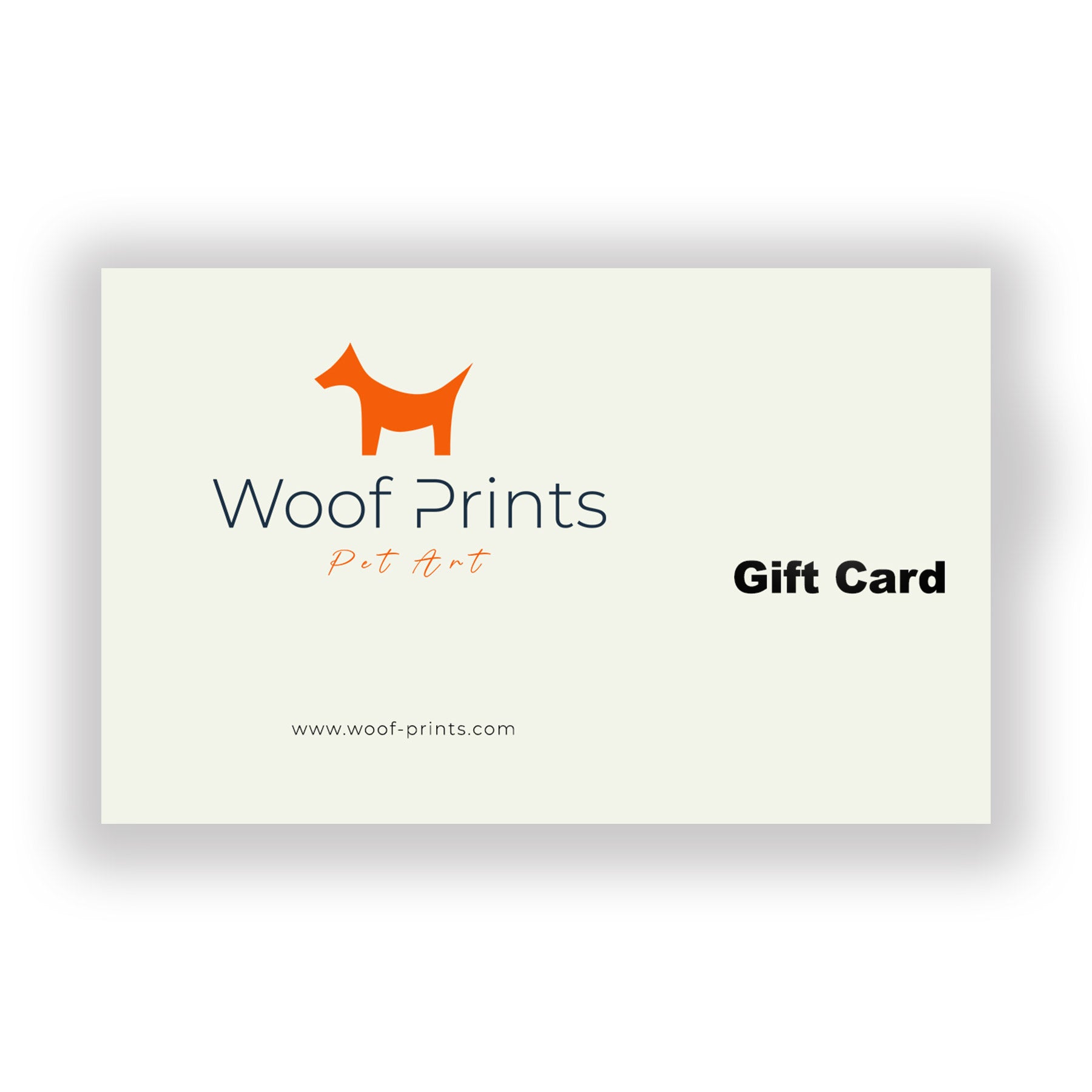 a gift card with a dog on it